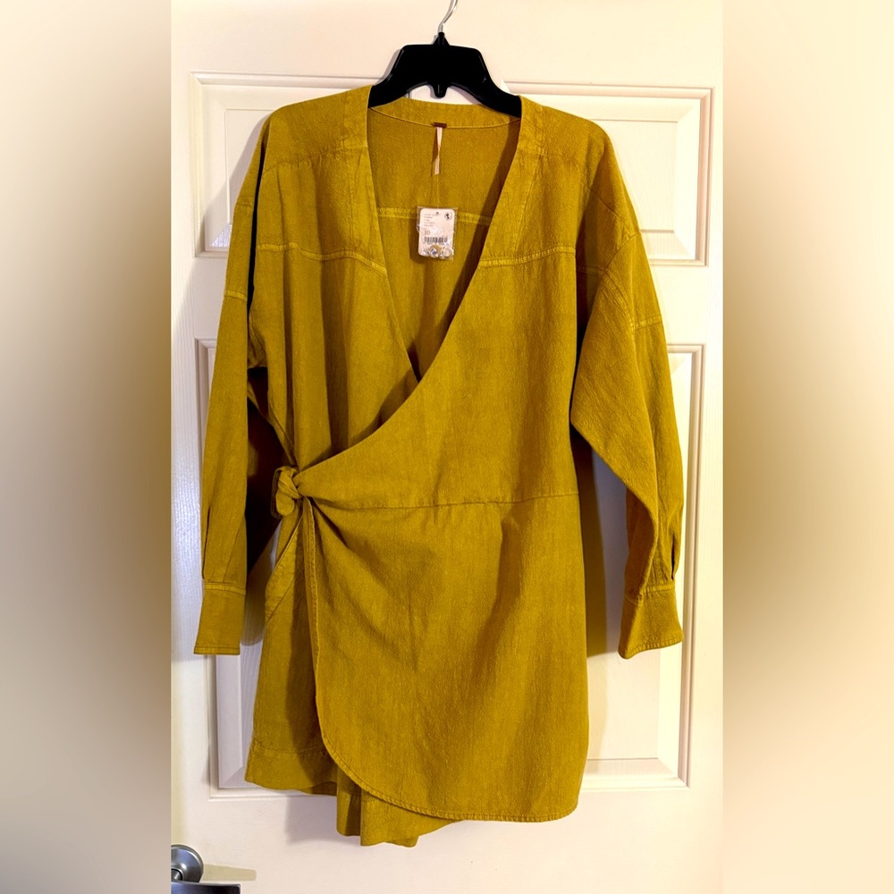 Free People Tan Wrap Romper